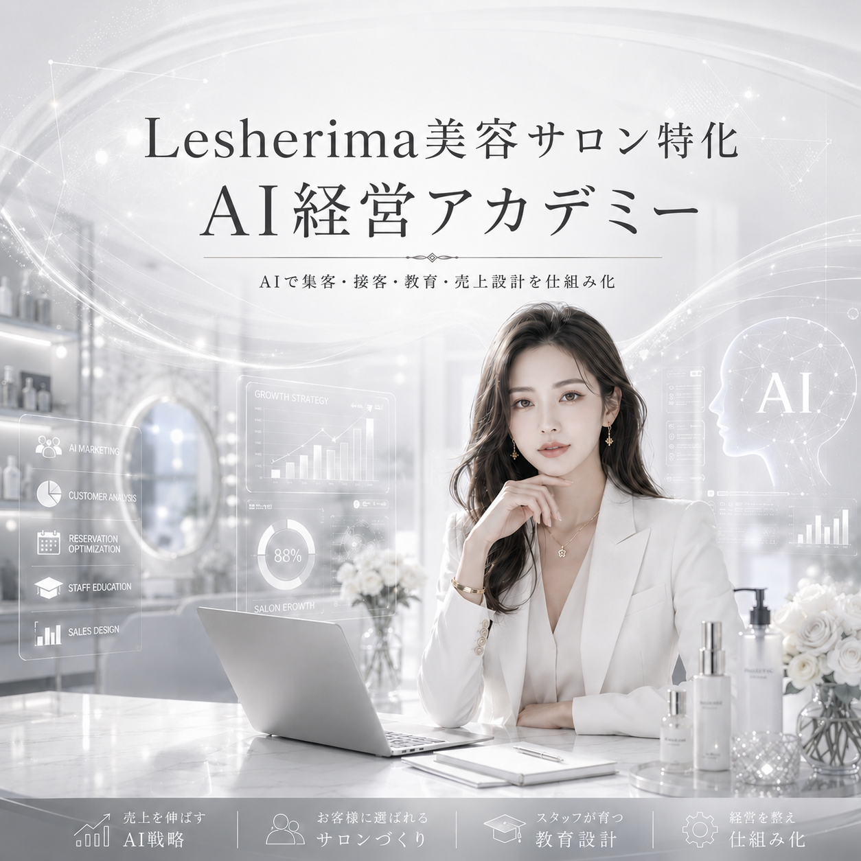 美容業界専門AI講座｜ホットペッパー・接客・教育・売上設計・SNS投稿＆集客をAIで仕組み化