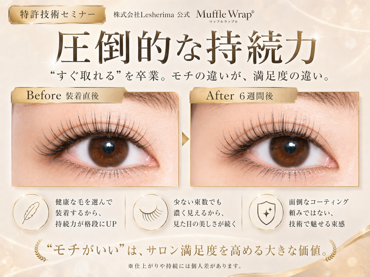 特許技術マツエク☆マッフルラップ®オンラインセミナー☆【日本全国進出！半額キャンペーン】